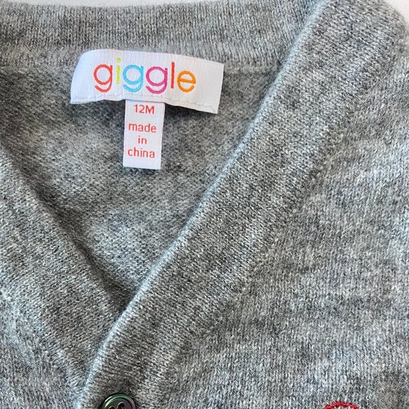 Lk new gray CASHMERE CARDIGAN by Giggle, 12 MO - Picture 2 of 4